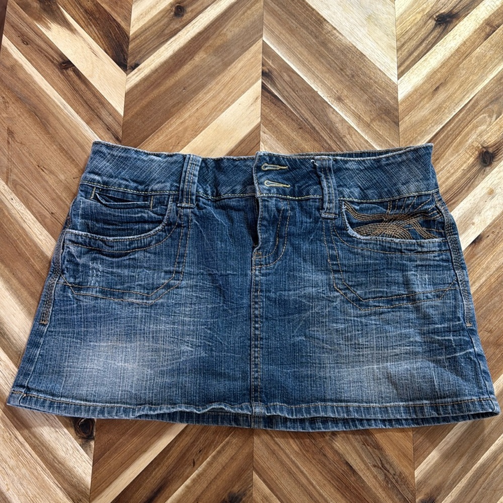 Hydraulic Demin Mini Skirt